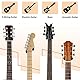 DOMMI Gitarrenhalterung Wand 4 Pack, Gitarrenhalter für die Wand mit Verstellbaren Weichen Gitarrenhaken für alle Gitarrengrößen, Hartholz U-förmige Gitarren Wandhalterung für Akustik (Beechwood)