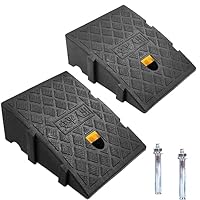 Bordsteinrampen, Aus Robustem Kunststoff, 2 Stück Tragbar Rampe Rollstuhl Türschwellenrampe für Auffahrt, Gehweg, Motorrad, Roller, Autos, mit 2 Erweiterungsbolzen (Schwarz, 27 x 25 x 11 cm)