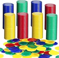 UieaMsio 400 Stück Pokerchips aus Kunststoff, 4 Farben, Bingo-Chips, Pokerchips aus Kunststoff, Spielchip für Zählchips für Kinder (22 mm)