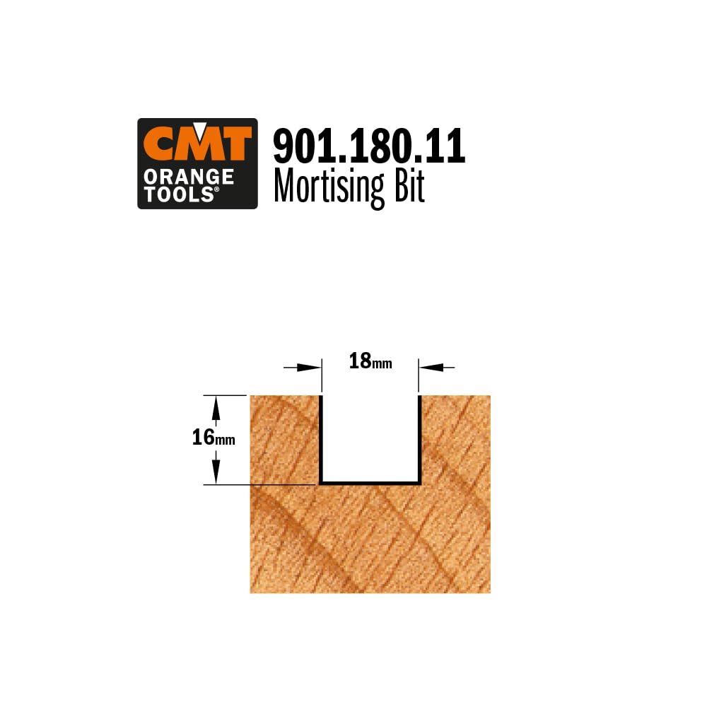 CMT Orange Tools Fraise à défoncer pour charnières 901.180.11 HW Z2 S=8 D=18 I=16 L=48 DR