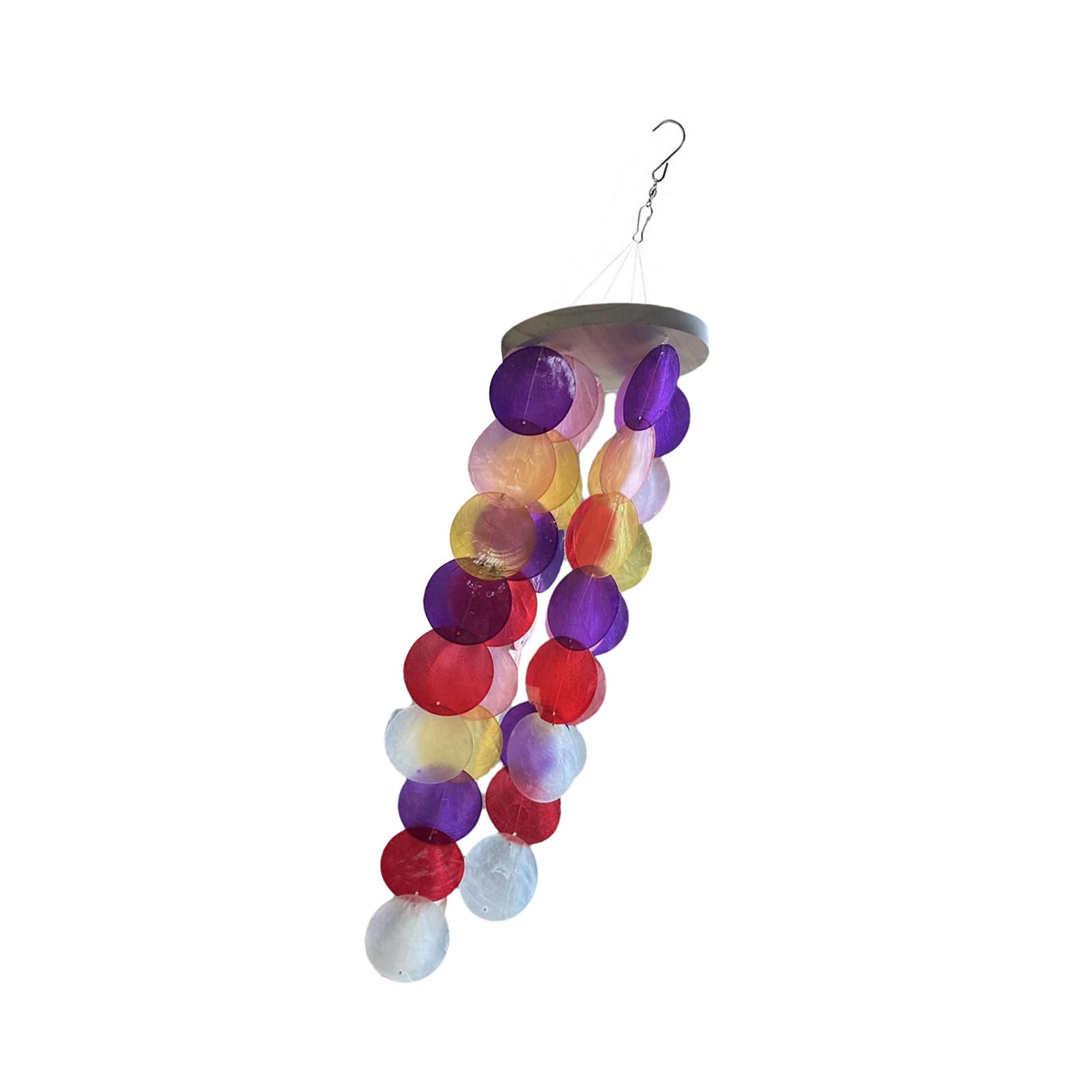 Decorative Rainbow Colorful Capiz Shell Windchimes for Garden and Patios Hanging Decors Women and Enthusiasts Patios Decoration