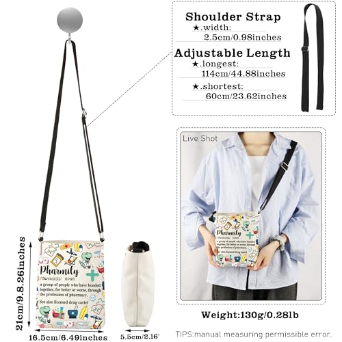CMNIM Pharmacy Tech Gifts Funny Pharmily Crossbody Bag Pharmacist Pharmacology Shoulder Purse Pharmacy Student Grad Gifts4