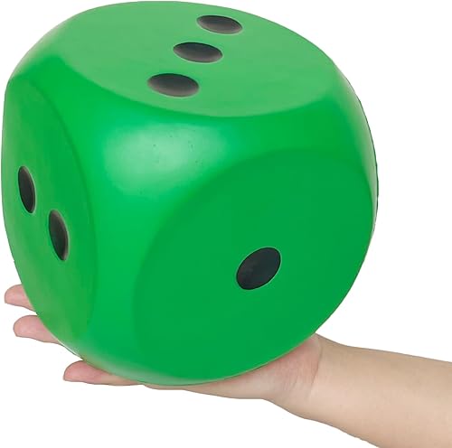 Miniatura 5 de Dados gigantes de espuma Kawaii de 5.9 pulgadas un juguete educativo lleno de diversión para noches de juego y sesiones de aprendizaje (verde suerte)