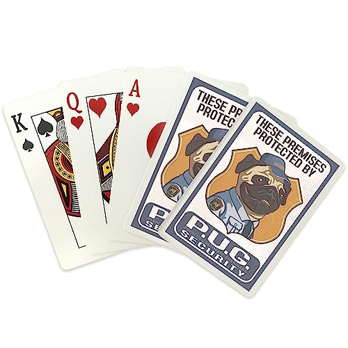 Lantern Press Pug Security Baraja de 52 Cartas miniatura 2