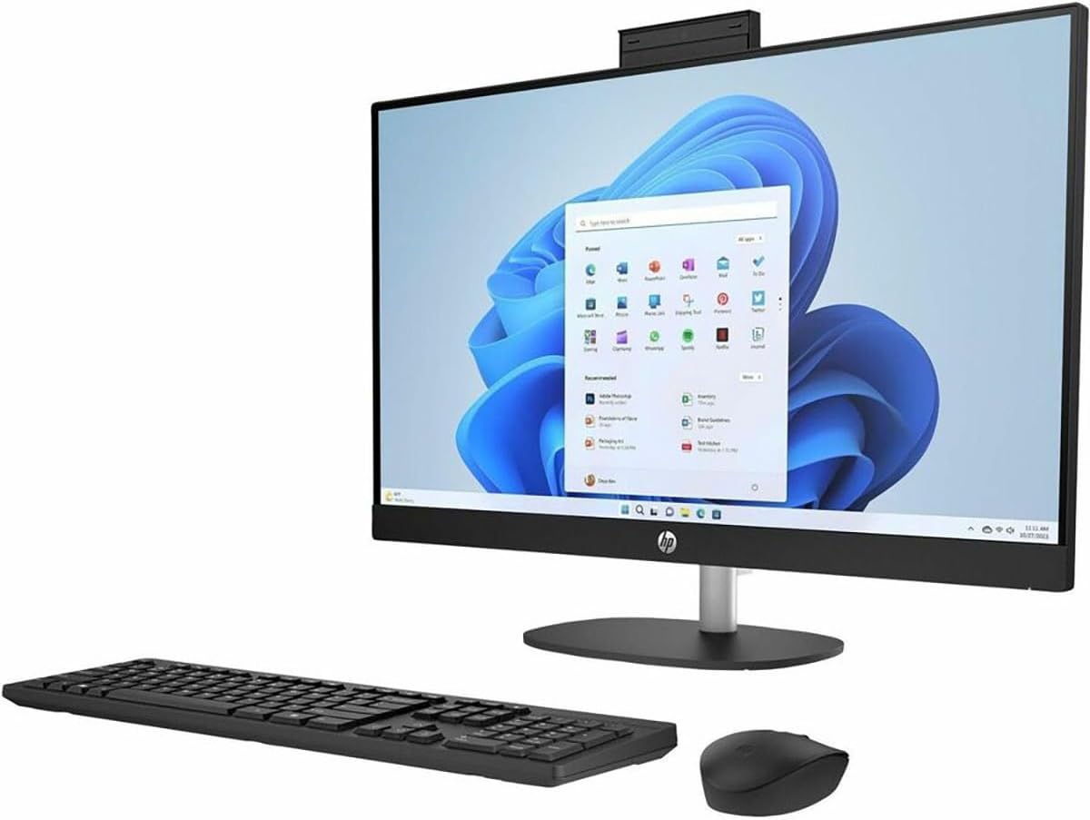 HP 27-cr0000i -cr0109c Full HD All-in-One Desktop Computer, Intel Core i5-1334U 1.3GHz, 16GB RAM, 1TB SSD, Windows 11 Home, Jet Black - Refurbished
