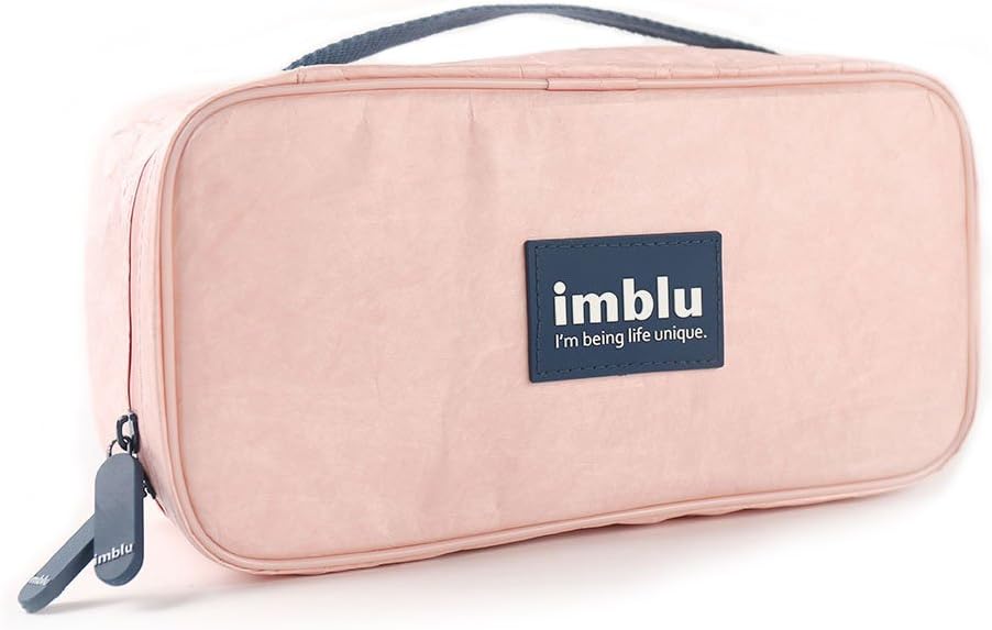 imblu Women/Men Girl Travel Bra Underwear Lingerie Organizer Bag Cosmetic Makeup Toiletry Wash Storage Case (Sakura Pink)