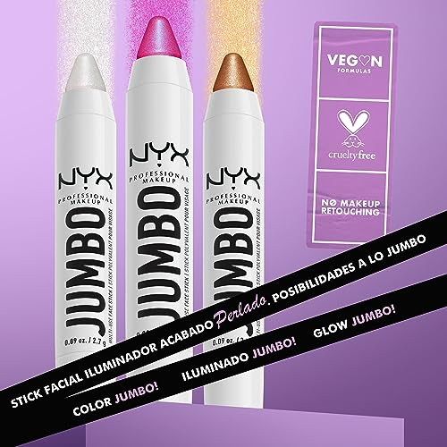 NYX Professional Makeup Jumbo Lápiz de ojos iluminador, Eyeliner y Sombra de ojos, Textura cremosa, Jumbo Highlighter Stick, Tono: Vanilla Ice Cream