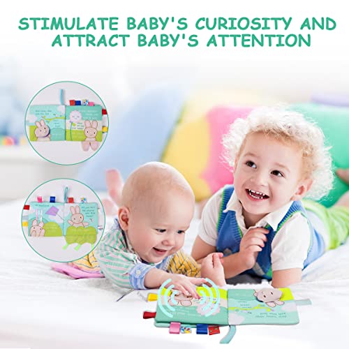 Vicloon Babybücher, Knisterbuch Baby ab 0 Monate Soft-Bilderbuch Stoffbücher Spielbuch für Babys Neugeborenes… – Bild 4