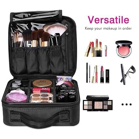 Image of Apophis Leather Cosmetic Organizer Multi Functional Cosmetic Bag Makeup Handbag for Travel & Home Gift (Black 10 INCH(1 Layer)