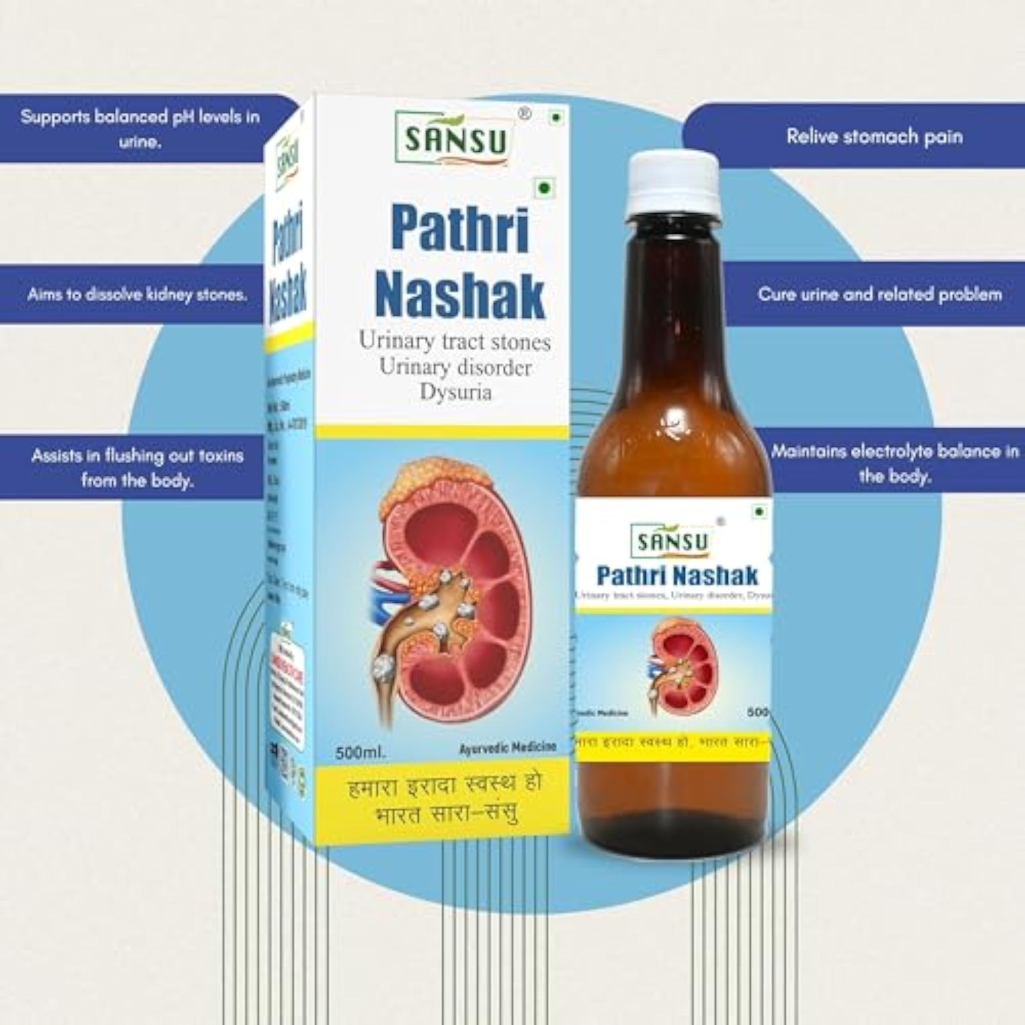 Sansu Pathri Nashak Ras, 500ml, Ayurvedic Syrup