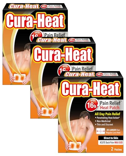 Cura-Heat Back Pain MAX Size Direct-to-Skin, Pack of 6