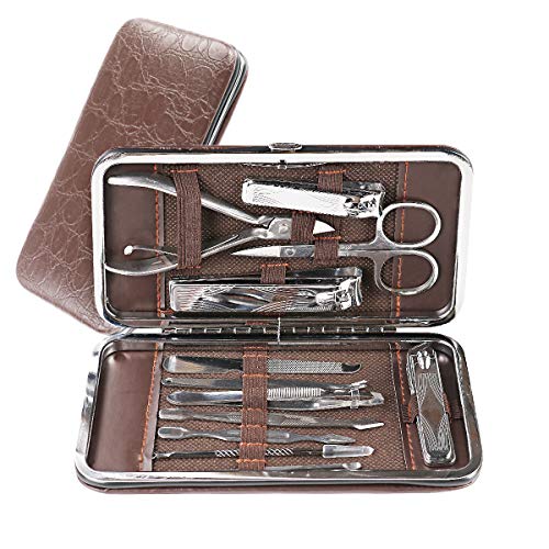 Yufenge Manicure Set Pedicure 12Pcs Kit Stainless Steel Nail Clippers Set Professional Tools Scissor Tweezer Knife Ear Pick Utility (sets1)