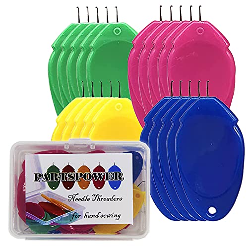 20 Packs Needle Sewing Threader Tools for Hand Sewing Machine Singer Brother Janome Varmax, Universal Plastic Sewing Threaders Hook Tool for Sewing Machine Supplies for Embroidery Needlework