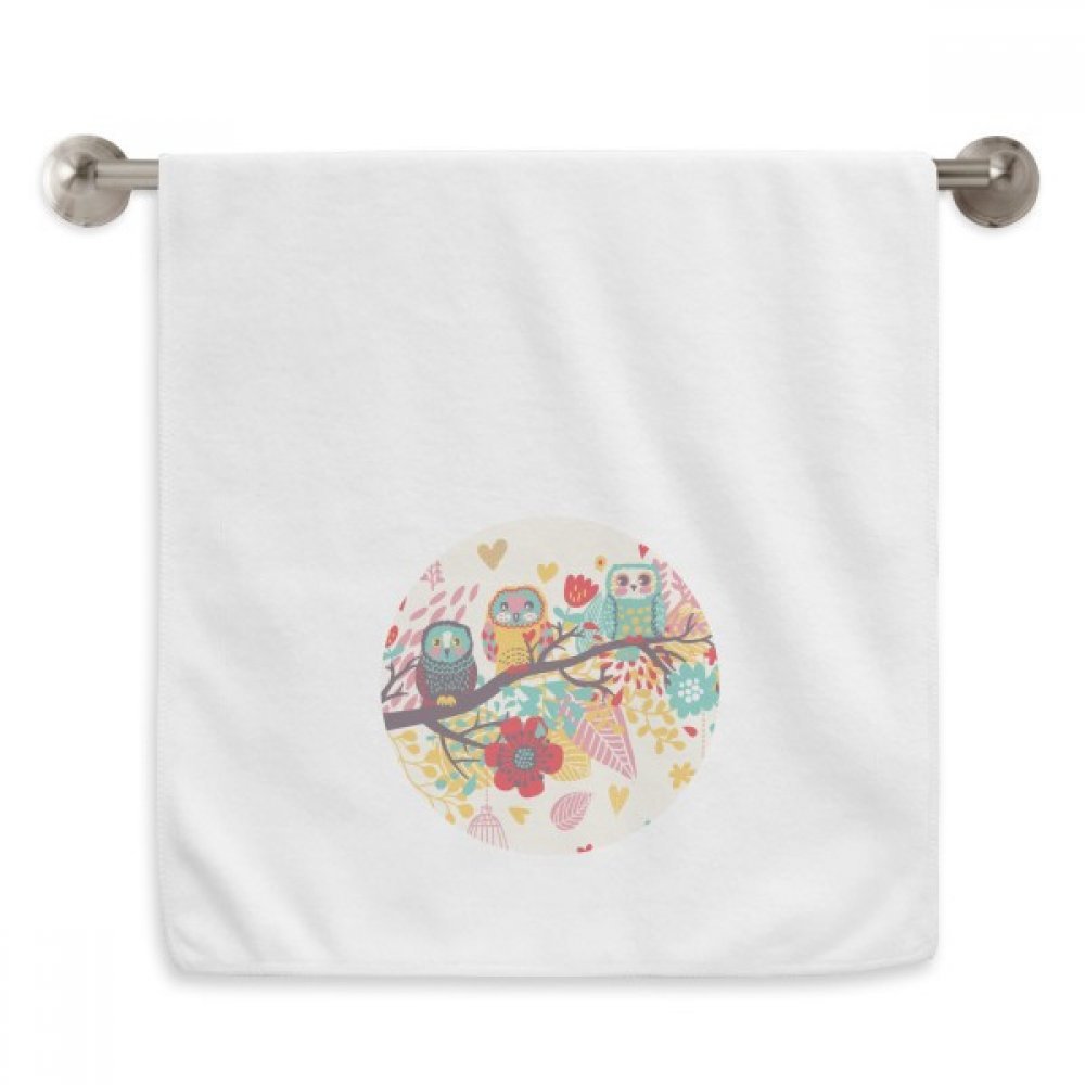 Serviettes moelleuses blanches 13x29 inch avec illustration animaux fleurs