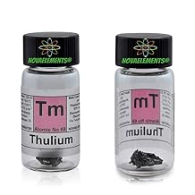 Thulium Metal Element 69 Sample Tm, Pure 0.5 Grams 99,99% Inside Labeled Glass Vial