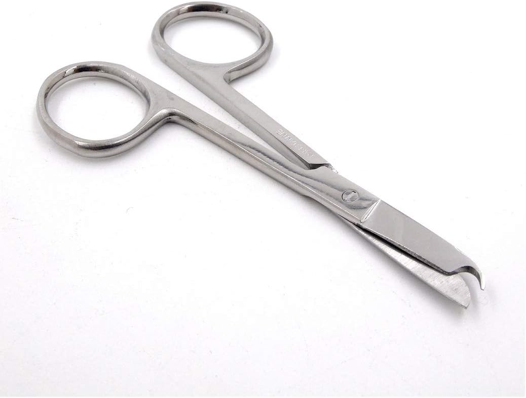 Premium Quality Suture Stitch Scissors with Crescent Delicate Hook- Perfect for Suture Removal, First Aid, EMS Training and More Premium Quality Instrument- Stainless Steel (3.5 Inch Straight)