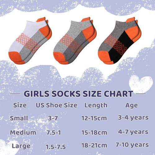Comfoex 12 Pairs Girls Ankle Athletic Socks - 4-6, 8-10, 6-8 Years Old - Short Socks With Cushioned Sole2