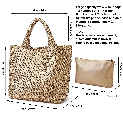 Image of Vegan Leather Purses for Women, Handmade Purses and Handbags Summer Beach Travel Tote Shoulder Bag | WOVEN