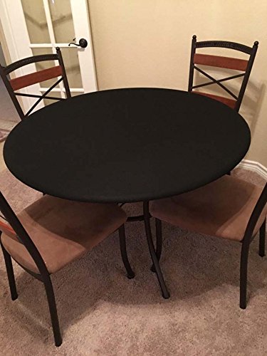 Felt Poker Table Cover - Patio Tablecloth Bonnet With Elastic Band- For Round 36 Inch Table - Patio Table (Black, 48 Inch Round) #TOP1