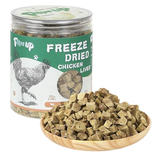 PAWUP Freeze Dried Chicken Liver Pet Treats, High Protein Freeze-Dried