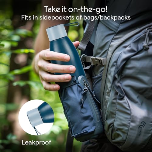 Image of Borosil Hydra 750ml Duomate Blue Stainless Steel Bottle | 24 Hours Hot and Cold Double Wall Vacuum Insulated with Copper Coating | 1 Year Warranty