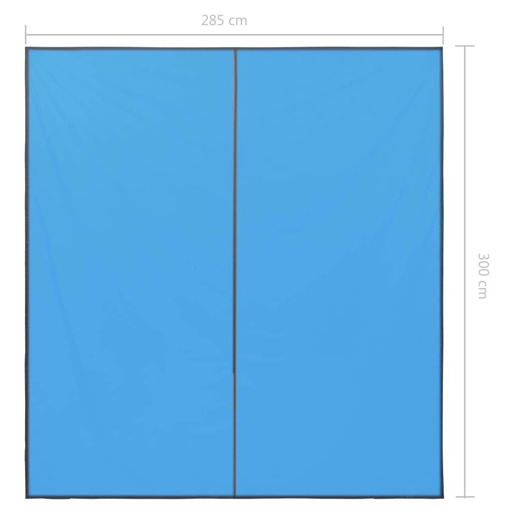 Bâche de Camping 3x2,85 m Bleu, Bâche d'Extérieur en Polyester 180T avec Revêtement PA Hydrofuge, Abri de Pluie pour Tente et Hamac, Tapis de Pique-Nique, Livré avec 6 Chevilles