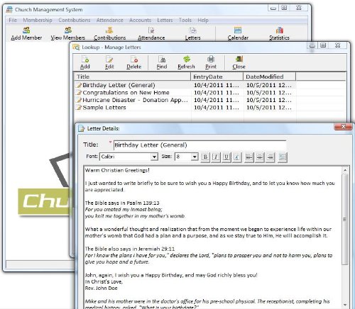 Church Management Software Professional Membership System; Church Facilities, Office, Bookkeeping and Finances Administration Software; PC Only CD-ROM; Single License (50,000 Members) - Image 6