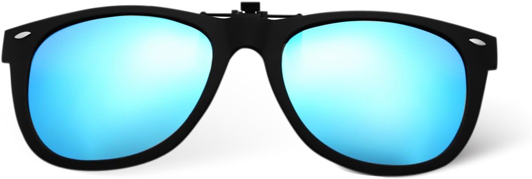 Mens Clip-On Sunglasses Classic Retro TR90 Frame Clip off Polarized Sunglasses UV400
