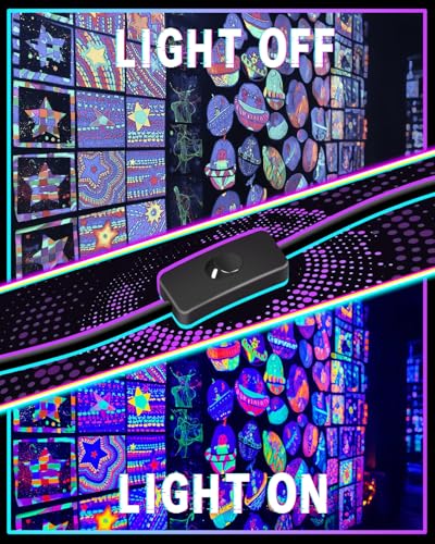 Image of 6 Pack 40W LED Black Light Bar, Glow Party Supplies for Halloween