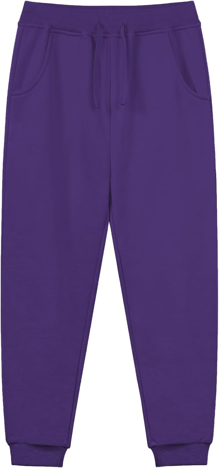 QBK Toddler to Youth Soft Brushed Fleece Jogger Sweatpants Kids Pants with Pockets for Boys and Girls