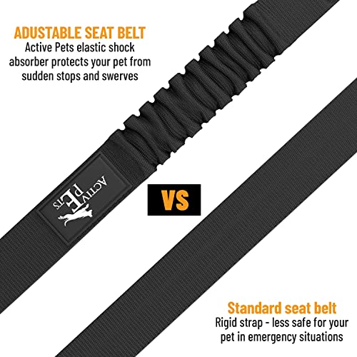 Active Pets Dog Seatbelt, Adjustable Safety Dog Seat Car Harness, Dog Seat Belt For Pets - Durable Dog Seatbelts For Cars - Dog Car Seat Belt For Dogs, Dog Seat Belts For Large Dogs, Medium, & Small #TOP6