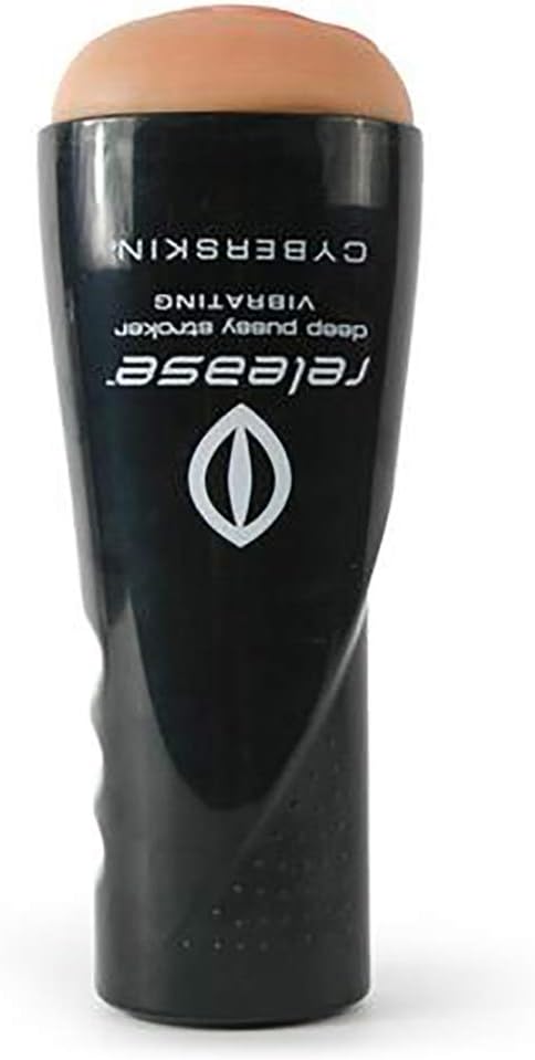 Cyberskin Release Deep Pussy Stroker, Flesh Vibrating