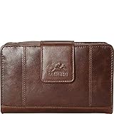 Mancini Leather Goods RFID Secure Medium Clutch Wallet (Brown)