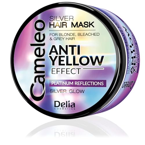 Cameleo - Maschera Tonificante Argento - Contro le Sfumature Gialle - Trattamento Viola e Protezione del Colore per Capelli Biondi e Grigi - Toni Platino - Protezione UV - Senza Parabeni - 200ml