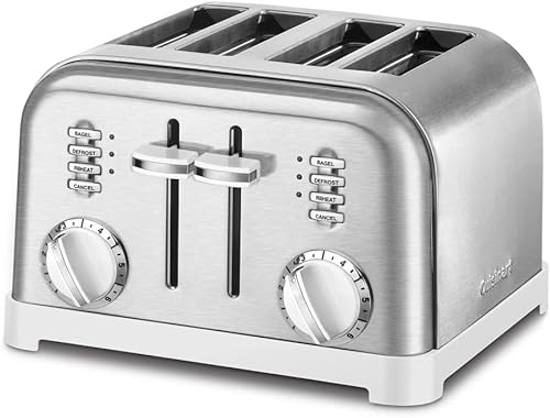 Miniatura 3 de Cuisinart - Tostadora clásica de metal para 4 rebanadas modelo CPT-180 4 Slice-New Blanco