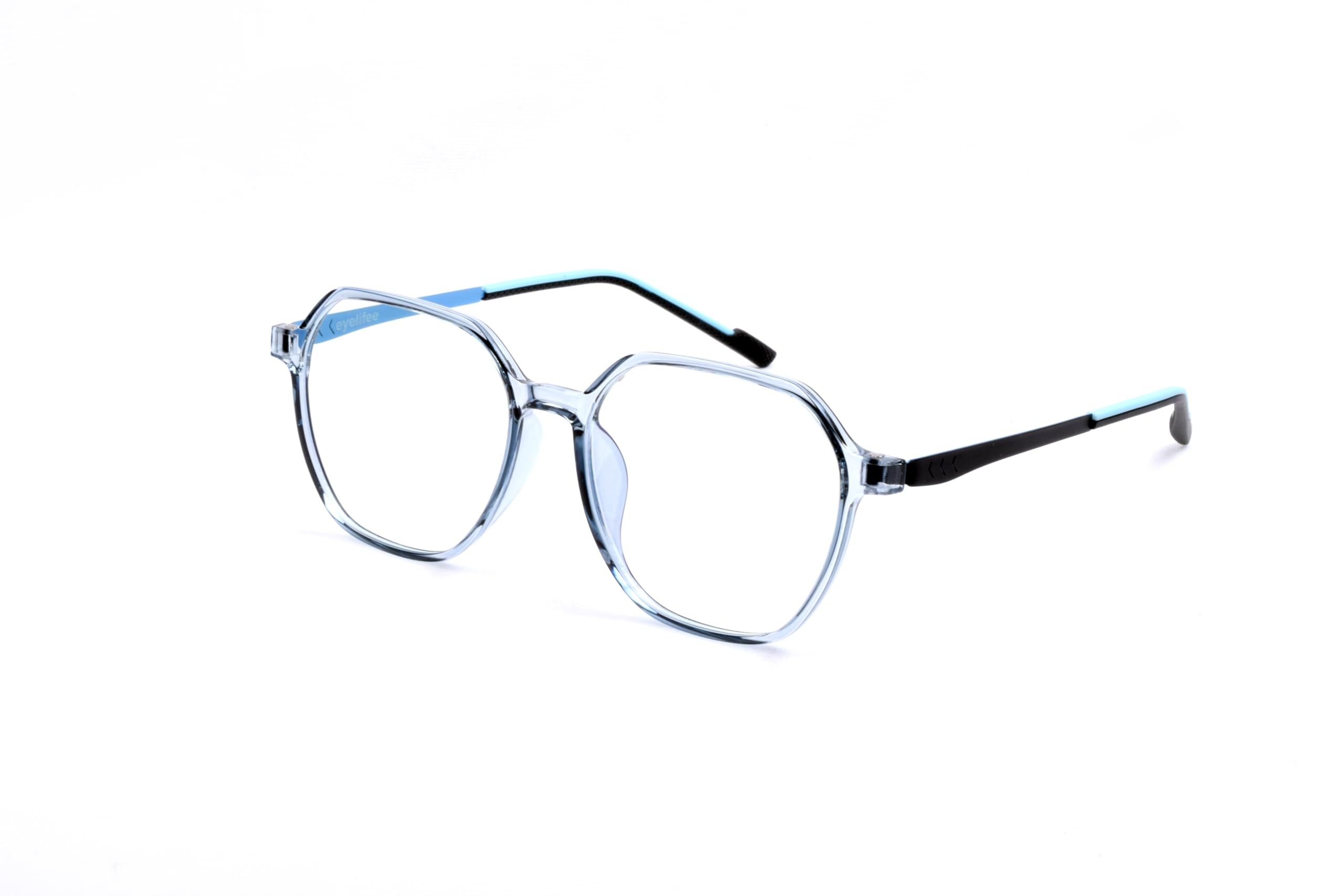 EYELIFEE SLEEK Zero Power Blue Cut Computer Glasses ||Hexagone Shape| Gaming Glasses | Anti Glare, Blocks Harmful Rays | UV Protection Specs|Men & Women||