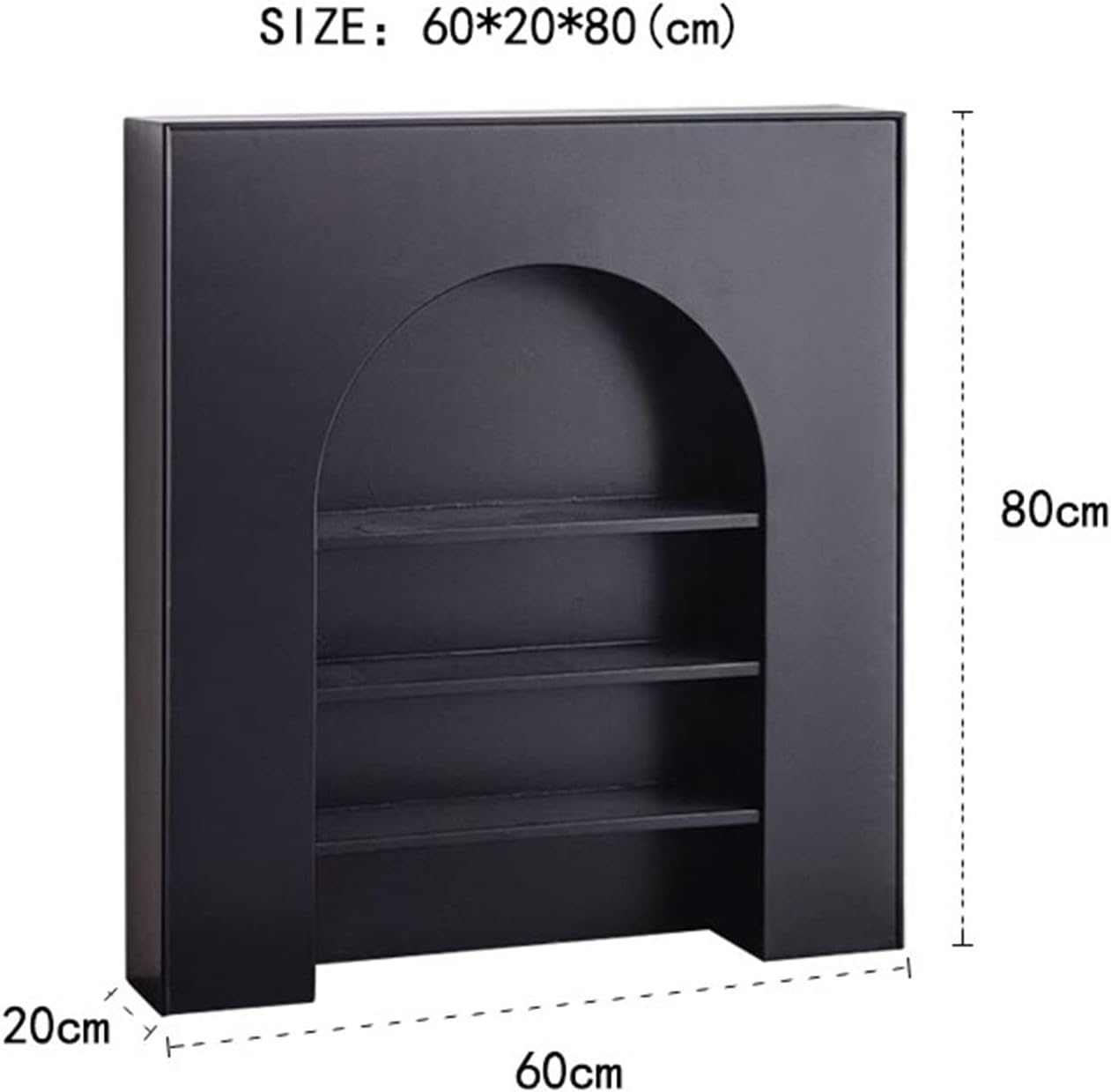 Fireplace Mantel Surround Electric Fireplace Stove Mantel Surround French Decorative Cabinet Simulation Black Display Living Room Trim(60 * 20 * 80cm)