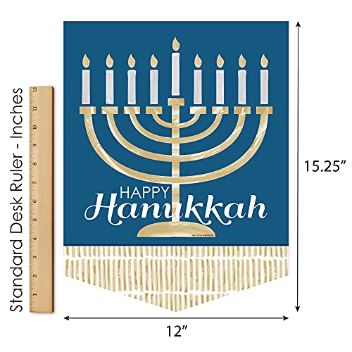 Big Dot Of Happiness Happy Hanukkah - Outdoor Lawn And Yard Home Decorations - Chanukah Holiday Party Garden Flag - 12 X 15.25 Inches #TOP5