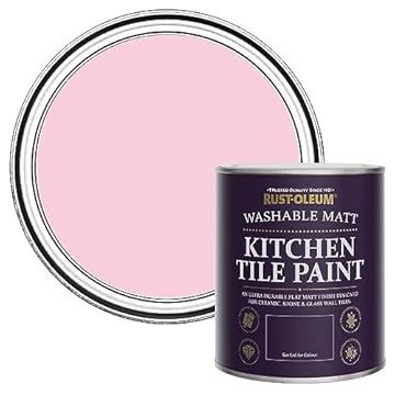 Rust-Oleum Pink Water-Resistant Kitchen Tile Paint in Matt Finish - My Husband Said No 750ml