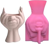 Vista 13 de Molde de silicona para maceta de cara abstracta, jarrón para suculentas, jarrón, yeso, molde para concreto, soporte para velas, molde de resina