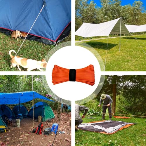 de pára-quedas, Paracord grosso - Corda de nylon longa e forte de 100 pés - Corda de barraca de equi