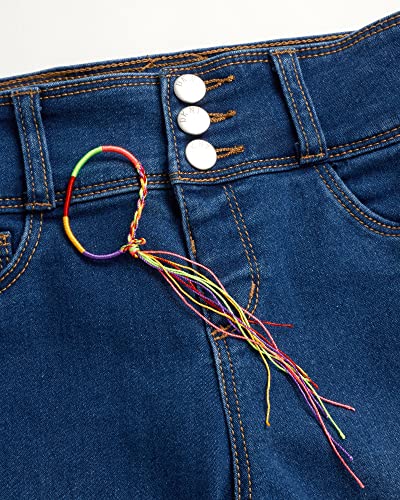 DKNY Girls' Jeans - 5 Pocket Button Fly Stretch Denim Jeans with Cuffs (Big Girl)2