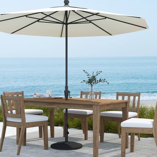 Helios&Hestia 26 lb Heavy Duty Round Plastic Built-in Cement Outdoor Umbrella Base, Concrete Weighted Stand for Patio Market Table Umbrella, Black by Helios&Hestia - Image 2