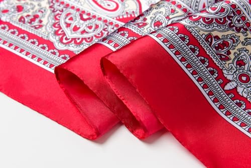 Image of 35 inch Men's Silk Cowboy Scarf - Oversized Western Bandana Neckwear, Large Square Scarf with Gift Packaging