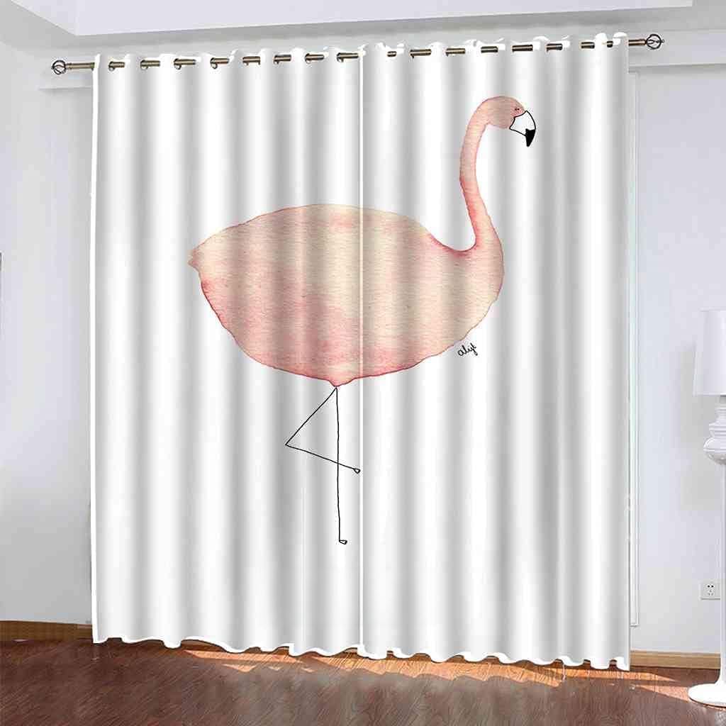 Rideau thermique isolant et phonique occultant flamant rose