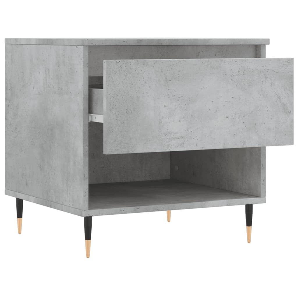 Juego de 2 mesas auxiliares pequeñas de 50 x 46 x 50 cm, de madera con patas de metal, diseño moderno, espacio de almacenamiento y estabilidad para salón, balcón, dormitorio