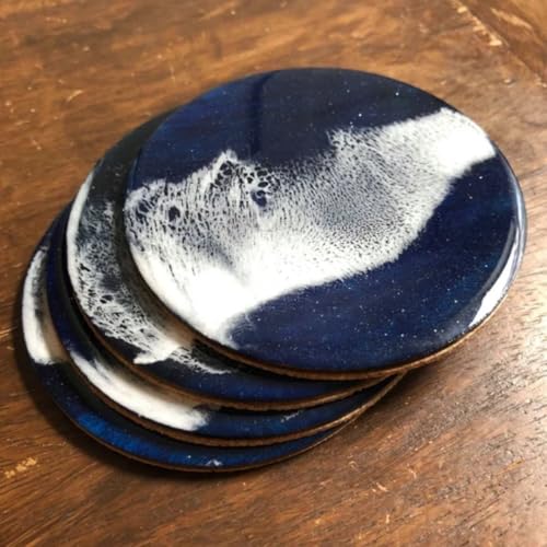 Image of R H Lifestyle Silicone Moulds Round Resin Art Mould Coaster Mould for Resin Art Epoxy Casting Mould Tray Photo Frame Mold Resin Coaster Mould Set of 4, 5 Inch