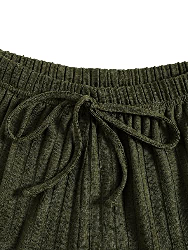 Image of SOLY HUX Women's Button Front Ribbed Knit Tank Top and Shorts Pajama Set Sleepwear Lounge Sets