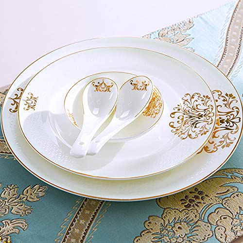 60 cabezas Jingdezhen Bone China Cena Vajilla Tazón de arroz Sopa de sopa Ensalada Ensalada Tazón Cuenco Сервизы Фарфор Plato Plato Tazón de vajilla-Dinero