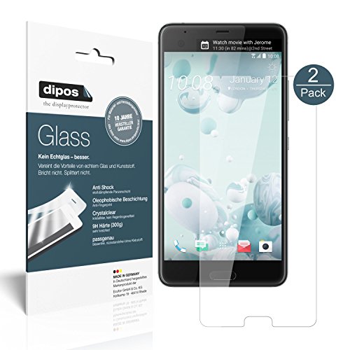 dipos I 2X Protector de Pantalla Compatible con HTC U Ultra Vidrio Flexible Cristal Proteccion 9H